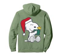 Peanuts Xmas Woodstock Snoopy Retro Friends Vintage años 90 80 Sudadera con Capucha, Unisex para Adultos, Verde Salvia, S