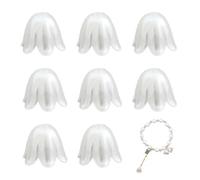 Pearas de Beads de arte: 100 piezas de lirio del valle con agujero, perlas blancas para jugar a los jarrones de tinking, tinking, decoración y llenado