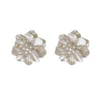 Pearas Pendientes Florales Flores Pearls Pearls Flower En Forma De Orejas Atrapadora Mujeres Adorno La Fiesta Flor Perla