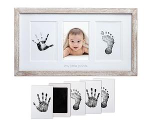 Pearhead Babyprints - Marco de fotos para bebé recién nacido, marco de fotos y kit de impresión, excelente regalo para el día de la madre, bautizo o bautizo, color blanco