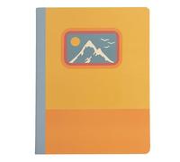 Pearhead Cuaderno de composición retro de montaña, rayado universitario, 160 páginas, 7.5 x 9.75 pulgadas, papel liso de 80 g/m², diario de ilustración vintage para exteriores, para escuela