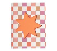 Pearhead Cuaderno gráfico de tapa dura con recortes de estrella rosa y naranja, diario de cuadrícula de 6.25 x 8.25 pulgadas para diario, planificación y notas escolares, 200 páginas