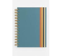 Pearhead Cuaderno retro en espiral a rayas, diario de tapa dura con bloques de color para mujer, páginas forradas gruesas de 100 g/m², encuadernación plana dorada de doble bobina, perforaciones