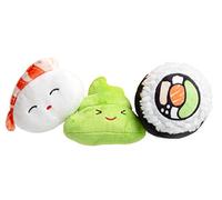Pearhead Juguetes de Sushi para Mascotas, Juego de Juguetes chirriantes de Felpa, Accesorio imprescindible para el dueño de Mascotas, Juguetes chirriantes Suaves, Juego de 3