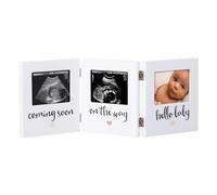 Pearhead Marco de fotos de recuerdo de triple ecografía, recuerdo de ultrasonido neutro de género, regalo ideal para madres primerizas, baby shower y decoración de guardería, inserto de fotos de 3.5 x