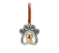 Pearhead Pawprint Pet Holiday Ornament Adorno navideño para Mascotas con Estampado de Huellas, Metal, Plata, 2.85x3.125x0.5 Inch (Pack of 1)