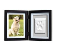Pearhead Pet Pawprints - Marco de fotos de escritorio y kit de impresión, color negro