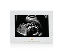 Pearhead Sweet Welcome Keepsake - Marco de fotos, diseño de sonograma de Little Blossoms gris gris
