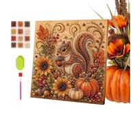 Pearl Art DIY Kit - 20x20cm Fall Scene | Thanksgiving Pumpkin Craft Set