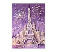 Pearl Art Kits - 3D Crafting Set for Wall Decor | Semi-Finished Tower and Sunflower Style DIY Project PP Density Board Home Decoration Thanksgiving Gift Apartment Dorm Hotel Garden 40x30x1.5cm 450g