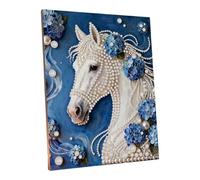 Pearl Art Kits for Adults - 3D Horse Dots Craft | Beaded Mosaic DIY Set with Colorful Pearl Pieces, Creative Hobby Decoration for Entryway Living Room Bedroom Office, Handmade Gift for Birthday
