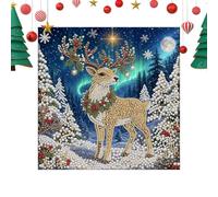 Pearl Art Kits For Adults - Cute Christmas Crystal Elk Wreath DIY Craft Set