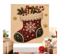 Pearl Art Kits for Adults, Cute Christmas Santa Claus Reindeer Rhinestone | Christmas Stocking Gem Painting Set for Wall Home Bedroom Office Entryway Living Room Desktop Bookshelf