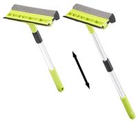 PEARL Bricolaje y herramientas - Tirador ventana: 2en1- Limpiador de vidrio y ventanas, Esponja, borde de goma (Extractor discos automóvil, Tirador automóvil, Limpiacristales coche)