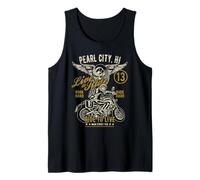 Pearl City Hawaii USA - Diseño retro desgastado de motocicleta Camiseta sin Mangas