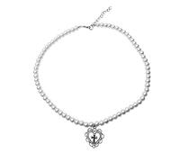 Pearl Clavicle Chain with Hollow Heart Pendant Elegant Cross Necklace Women Stylish Jewelry Present for Everyday Wear and Special Occasions