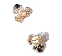 Pearl Crystal Cufflinks For Shirt Sleeve Clip-on Decor Sewing Accessories para manualidades, bodas(B)