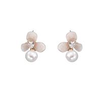 Pearl Earrings for Women,Pearl Drop Dangle Earrings Gold Earrings for Women Trendy Cute Prom Bridal Earring Flower Earring Wedding Jewelry