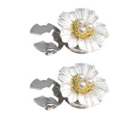 Pearl Flower Button - 0.98 inches Clothing Accessories for Elegant Styling, Quick Dress Upgrade with Decorative Function, Cufflink Covers for Blouses, Shirts, Dresses, White Pearl Alloy, 2 Piece Set