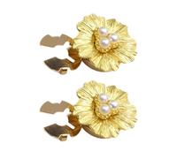 Pearl Flower Button Covers - Decorative Accessories for Shirts and Blouses | Faux Pearl with Metal Backing, Elegant Floral Design for Weddings Parties Daily Wear and Gift Giving 0.98x0.98 in