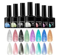 Pearl Gel Nail Polish, 7.5ml Pearlized Nail Gel Set Of 8, Vibrant Shimmering Colors, Long-Lasting Finish, Multi-Color Manicure Kit For Beginners, Enthusiasts, Professionals