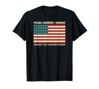 Pearl Harbor Hawaii 7 de diciembre de 1941 48 Estrellas Bandera Estadounidense Camiseta