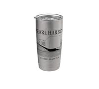 Pearl Harbor Hawaii - Recuerdo de viaje histórico minimalista Vaso térmico de acero inoxidable de doble pared