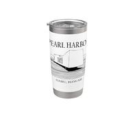 Pearl Harbor Hawaii - Recuerdo de viaje histórico minimalista Vaso térmico de acero inoxidable de doble pared