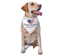 Pearl Harbor Remembrance Day Spring Dog Bandanas Boy Bulk Cachorro Pañuelo Ajustable Suave Triángulo Baberos Accesorios para Perros Pequeños Medianos Grandes Gatos Blanco