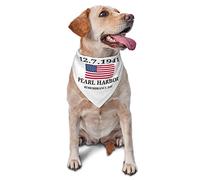 Pearl Harbor Remembrance Day Spring Dog Bandanas Boy Bulk Cachorro Pañuelo Ajustable Suave Triángulo Baberos Accesorios para Perros Pequeños Medianos Grandes Gatos Blanco