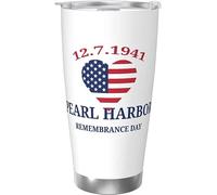 Pearl Harbor Remembrance Day Vaso aislado al vacío de acero inoxidable Tazas de café de 20 oz Taza de viaje Taza de agua