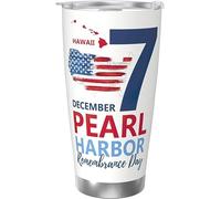 Pearl Harbor Remembrance Day Vaso aislado al vacío de acero inoxidable Tazas de café de 20 oz Taza de viaje Taza de agua