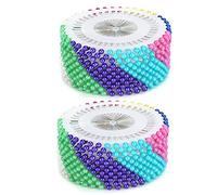 Pearl Head Pins Multicolor Ball Head Needles for Sewing Crafting and Fabric Fixing Perfect for DIY Handmade Corsages and Clothing Positioning 960Pcs with 24 Plastic Pin Plates