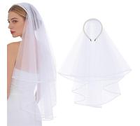 Pearl Headband Veil White Sheer Bridal Hair Accessory For Wedding | Elegant White Sheer Bridal Veil With A Pearl Headband Design For Weddings Engagements Bridal Showers Banquets And Bachelorett