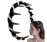 Pearl Headband, Wave Headdress, Tooth Non-Slip Teeth Comb, Elegant Headbands Women, Pearl Hairband For Daily Wear Accessories, Wedding, Comfortable and Stylish, 30g