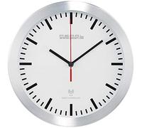 Pearl HOGAR Y Cocina - Cocina Reloj controlado por Radio: Reloj de Pared inalámbrico, en la Carcasa de Aluminio, Movimiento de Cuarzo silencioso, Cristal Real (Cocinas controlado por Radio Pared)