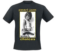 Pearl Jam Choices - Camiseta de Manga Corta para Hombre, Negro, L