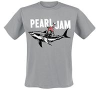 Pearl Jam Shark Cowboy Hombre Camiseta Gris L 100% algodón Regular
