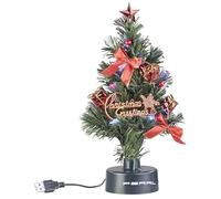 Pearl Mini árbol de Navidad: Árbol de Navidad USB con Luces LED de Fibra óptica Que cambian de Color (Mini árbol de Navidad para automóvil)