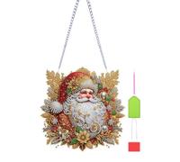 Pearl Painting 9.37inch Christmas Acrylic Santa Claus Rhinestone Home Decor