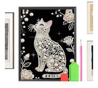 Pearl Painting Cat Shape Beaded DIY Frameless Handmade Craft