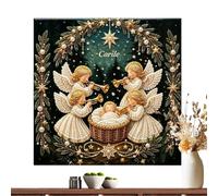 Pearl Painting Framed Jesus Nativity Scene - 7.87 Inches, DIY Wall Ornament