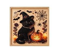 Pearl Painting Halloween Art Kit - Spooky Ghost, Cat & Pumpkin Craft