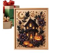 Pearl Painting Kit, Halloween Cat Moon Craft, DIY Bead Art Decoration Set