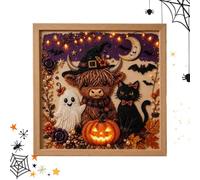 Pearl Painting Kit, Halloween Cat Moon Craft, DIY Bead Art Decoration Set