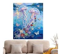 Pearl Painting Kits - Jellyfish Coastal Rhinestone Bead Craft for Adults