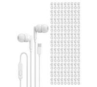 Pearl - Paquete de 100 auriculares USB C con cable a granel para iPhone 17, 16, 15 Pro Max Plus, Galaxy, Chromebook, iPad, auriculares con cable tipo C, sin micrófono, para escuelas, eventos de