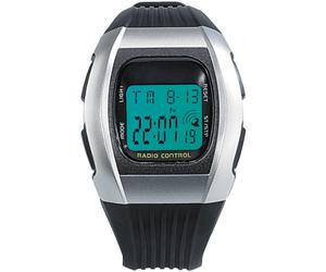 Pearl Relojes de Pulsera para Hombres - Reloj de Pulsera radiocontrolado: Reloj Deportivo Digital Unisex controlado por Radio con Pantalla LCD SW-640 dcf (LCD de Pulsera, Digital radiocontrolado)