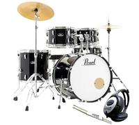 Pearl Roadshow RS505C C31 - Juego de batería (incluye baquetas y auriculares keepdrum), color negro