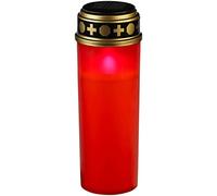 PEARL Velas para tumbas con luz solar LED XXL con luz continua y batería, 21 cm, color rojo (luz LED solar, iluminación)